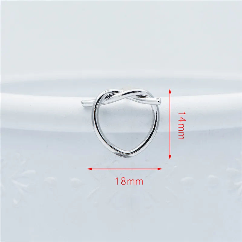 10pcs Heart Wire Earring Posts 18x14mm, Gold/Silver Tone