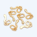 10pcs Snake Charm Necklace Jewelry Pendant 18K Plated Brass (GB-1662)