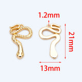 10pcs Snake Charm Necklace Jewelry Pendant 18K Plated Brass (GB-1662)