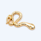 10pcs Snake Charm Necklace Jewelry Pendant 18K Plated Brass (GB-1662)