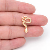 10pcs Snake Charm Necklace Jewelry Pendant 18K Plated Brass (GB-1662)