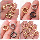 10pcs Stainless Steel Hoop Earrings Hooks Round Earring Post for DIY Earrings