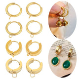 10pcs Stainless Steel Hoop Earrings Hooks Round Earring Post for DIY Earrings