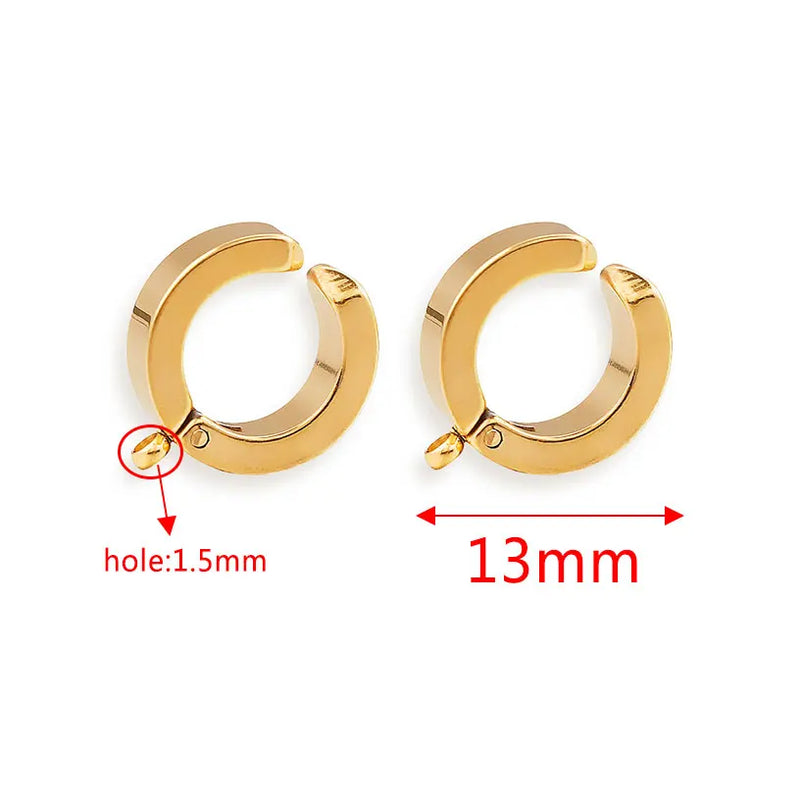 10pcs Stainless Steel Hoop Earrings Hooks Round Earring Post for DIY Earrings