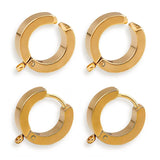 10pcs Stainless Steel Hoop Earrings Hooks Round Earring Post for DIY Earrings