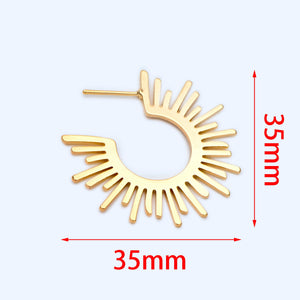10pcs Sun Round Posts Earring 20mm/35mm