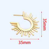 10pcs Sun Round Posts Earring 20mm/35mm