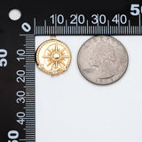 10pcs CZ Paved Sun & Star Charms, 18K Plated Brass, 22x18.5mm