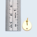 10pcs Teardrop Ear Posts 12x10mm, 18K Plated Brass