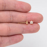 10pcs Tiny Flower Earring Posts 5.3mm, 18K Plated Brass Earring Studs