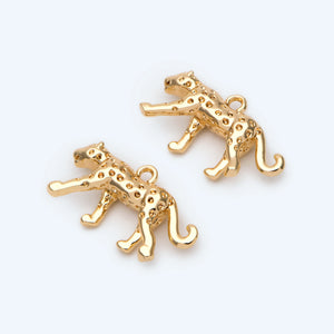 10pc Glossy Leopard Charm for Jewelry Making DIY Material