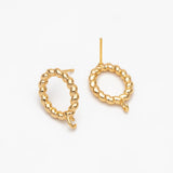 10pcs Oval Hoop Ear Posts, DIY Earring Findings (GB-3547)