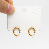 10pcs Oval Hoop Ear Posts, DIY Earring Findings (GB-3547)