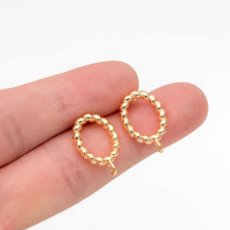 10pcs Oval Hoop Ear Posts, DIY Earring Findings (GB-3547)
