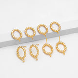 10pcs Oval Hoop Ear Posts, DIY Earring Findings (GB-3547)