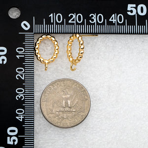 10pcs Oval Hoop Ear Posts, DIY Earring Findings (GB-3547)
