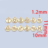 10pcs Plated Brass Constellation Charms 10x11mm CZ Paved Mini Horoscope Pendants