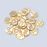 10pcs Plated Brass Constellation Charms 10x11mm CZ Paved Mini Horoscope Pendants