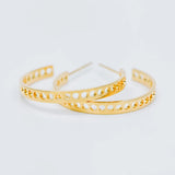 10pcs Plated Brass Earring Posts, Geometric Circle Stud Earring with Holes