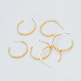 10pcs Plated Brass Earring Posts, Geometric Circle Stud Earring with Holes
