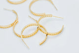 10pcs Plated Brass Earring Posts, Geometric Circle Stud Earring with Holes