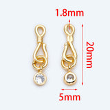 10pcs Plated Brass Hook and Eye Clasp 20mm DIY Jewelry Finding (GB-1549-1)