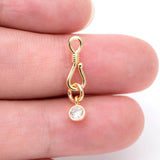10pcs Plated Brass Hook and Eye Clasp 20mm DIY Jewelry Finding (GB-1549-1)