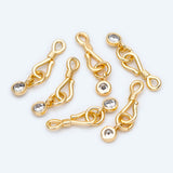 10pcs Plated Brass Hook and Eye Clasp 20mm DIY Jewelry Finding (GB-1549-1)