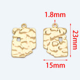10pcs Brass Irregular Charms Hammered Pendants 23x15mm