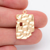 10pcs Brass Irregular Charms Hammered Pendants 23x15mm