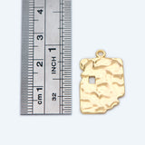 10pcs Brass Irregular Charms Hammered Pendants 23x15mm