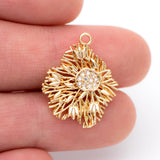 10pcs Brass Micro Paved Filigree Charms Pendants, 21x17mm