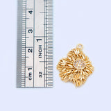 10pcs Brass Micro Paved Filigree Charms Pendants, 21x17mm