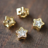 10pcs Brass Rhinestone Star Beads 7mm DIY Jewelry Making Accessories