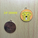10pcs Golden Retriever Enamel Charms for Jewelry Making