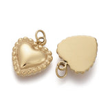 10pcs Golden Heart Charms for Women jewelry making DIY - Stainless Steel