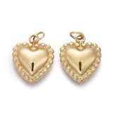 10pcs Golden Heart Charms for Women jewelry making DIY - Stainless Steel