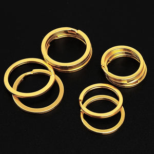10pcs Golden Stainless Steel Key Rings 25/30mm Split Rings Keyring DIY