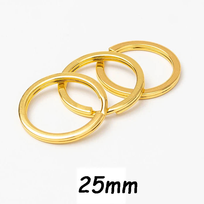 10pcs Golden Stainless Steel Key Rings 25/30mm Split Rings Keyring DIY