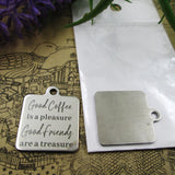 10pcs Stainless Steel Coffee Charms Pendant