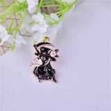 10pcs Gothic Moon Skull Crow Enamel Charms DIY Jewelry Earring Necklace