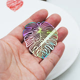 10pcs Stainless Steel Leaves Shape Charms 49.5*45mm