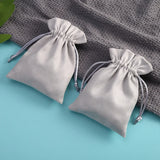 10pcs Gray Flannel Gift Bags Drawstring Pouch Logo Packaging