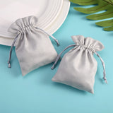 10pcs Gray Flannel Gift Bags Drawstring Pouch Logo Packaging