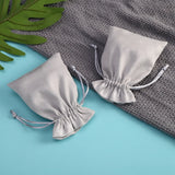 10pcs Gray Flannel Gift Bags Drawstring Pouch Logo Packaging
