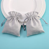 10pcs Gray Flannel Gift Bags Drawstring Pouch Logo Packaging