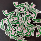 10pcs Greek Sorority Green High-Heeled Shoes Charm Pendant