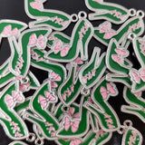 10pcs Greek Sorority Green High-Heeled Shoes Charm Pendant