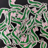 10pcs Greek Sorority Green High-Heeled Shoes Charm Pendant