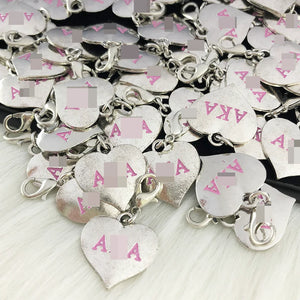 10pcs Greek Sorority Rotundity Logo Heart Charm Pendant